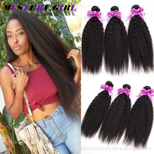 Virgin Human Hair Top Selling Kinky Straight Yaki Hair Extensions Mongolian WEAVING Non-remy Hair